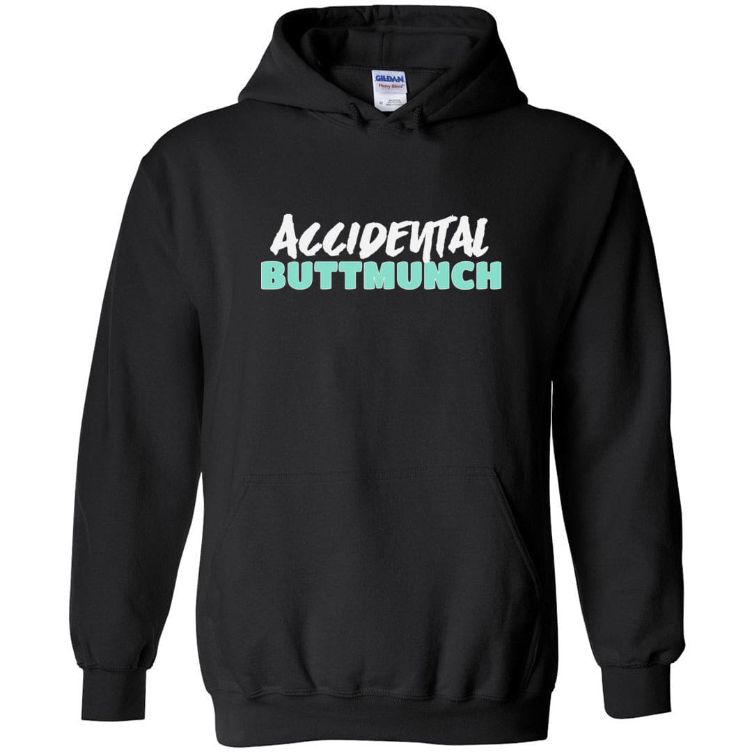 Accidental Buttmunch Unisex Pullover Hoodie - Black / S