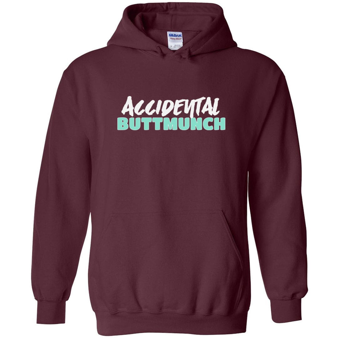 Accidental Buttmunch Unisex Pullover Hoodie - Maroon / S