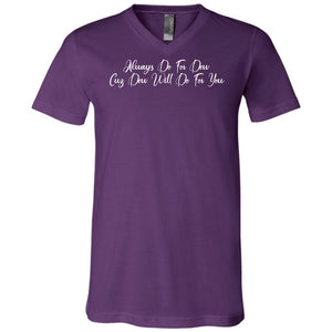 Always Dew Flourish Unisex Premium V-Neck Tee - Team Purple / S