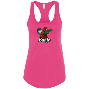 Arkenholdt Banjo Unfamiliar Womens Premium Racerback Tank - Raspberry / XS