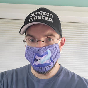 Blue Monster Mouth Fabric Face Mask - One size - Accessories