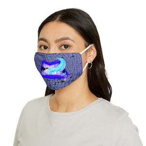Blue Monster Mouth Snug-Fit Fabric Face Mask - 7.3’’ × 4.5’’ - Accessories