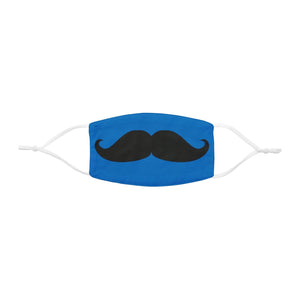 Blue Mustache Snug-Fit Fabric Face Mask - 7.3’’ × 4.5’’ - Accessories