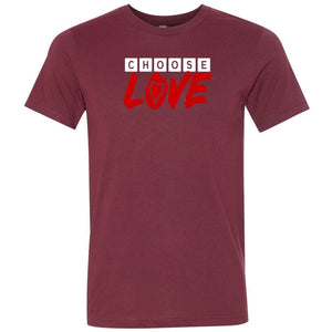 Choose LOVE Unisex Premium Tee - Heather Cardinal / XS