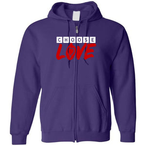 Choose LOVE Unisex Zip Hoodie - Purple / S