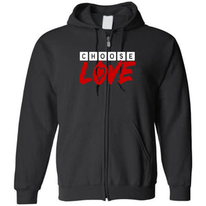 Choose LOVE Unisex Zip Hoodie - Black / S