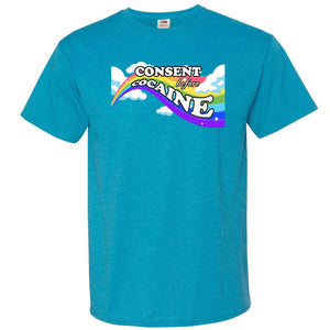 Consent before Cocaine Unisex Classic Tee - Turquoise Heather / S