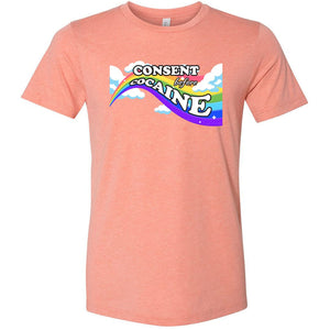 Consent before Cocaine Unisex Premium Tee - Heather Prism Sunset / XS