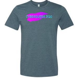 Cyberqueer 3120 Logo Splash Unisex Premium Tee - Heather Slate / XS
