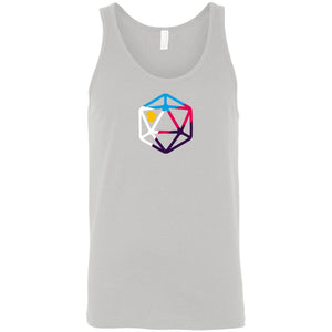 D20 Critcal Pride Polyam Pride Unisex Premium Tank - Silver / S