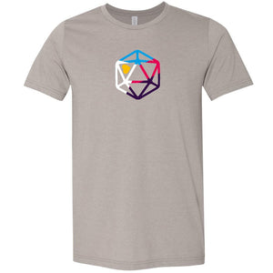 D20 Critcal Pride Polyam Pride Unisex Premium Tee - Heather Stone / XS