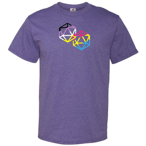 D20 Critical Pride Advantage Non-Binary Pan Pride Unisex Classic Tee - Retro Heather Purple / S