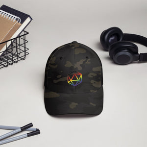 D20 Critical Pride Inclusive Pride Flexfit Structured Twill Cap - Multicam Black / S/M