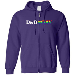D&D&GAY Unisex Zip Hoodie - Purple / S