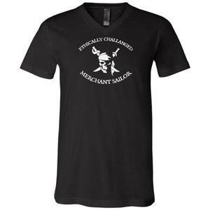 Ethically Challenged Merchant Sailor Unisex Premium V-Neck Tee - Black / S
