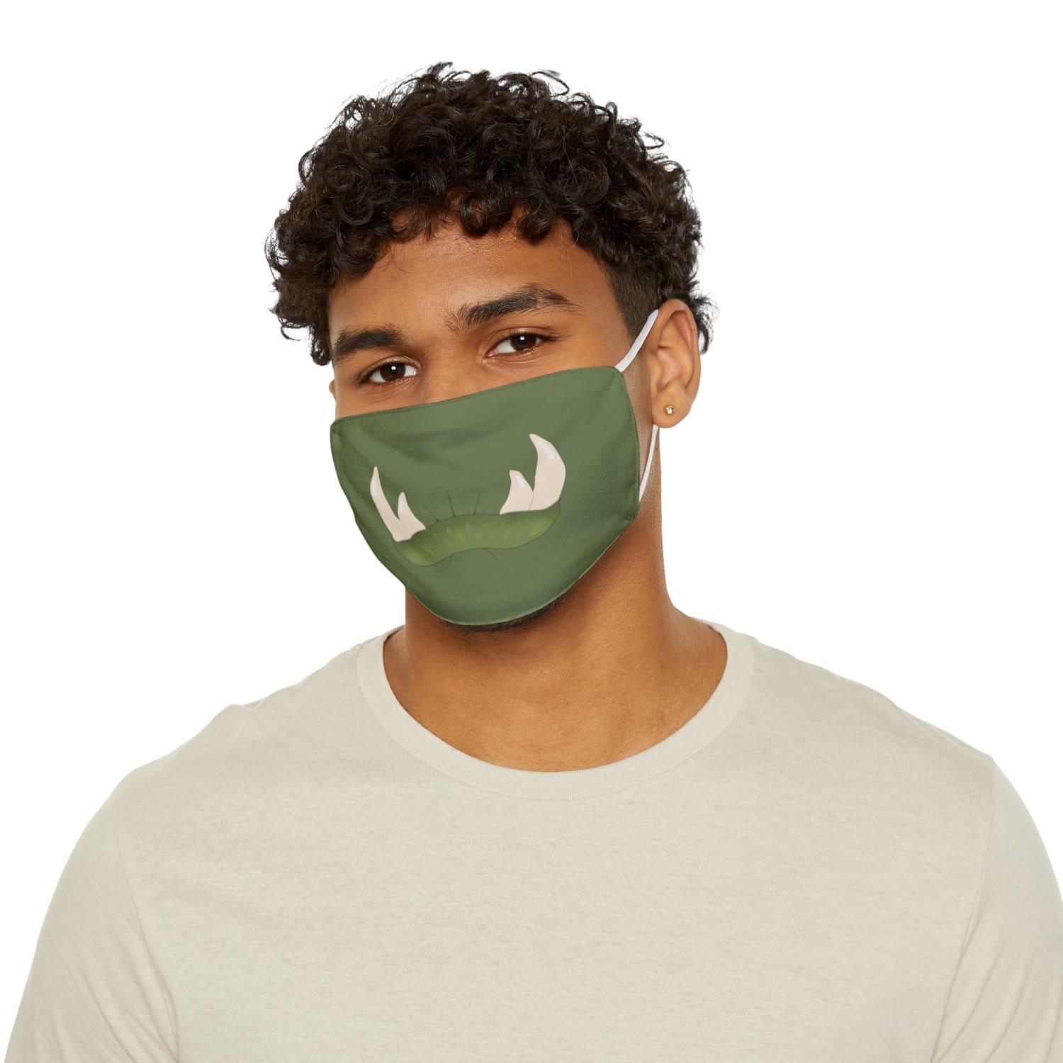 Green Orc Mouth Snug-Fit Fabric Face Mask - 7.3’’ × 4.5’’ - Accessories