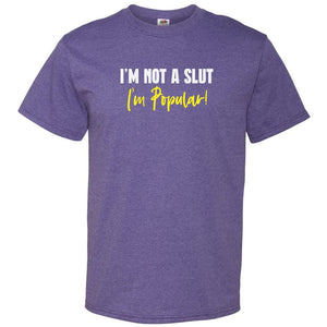 I’m Not A Slut I’m Popular Unisex Classic Tee - Retro Heather Purple / S