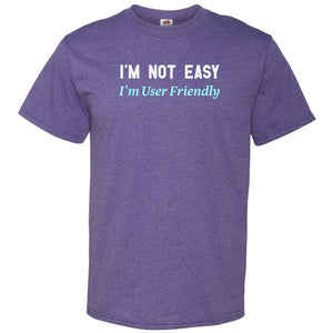 I’m Not Easy I’m User Friendly Unisex Classic Tee - Retro Heather Purple / S