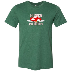 Murder Mushroom Unisex Premium Tee - Heather Grass Green / XS