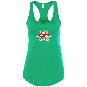 Murder Mushroom Womens Racerback Tank - Kelly Green / S