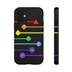 Polyhedral Pride Rainbow Dice PY Tough Phone Case - iPhone 12 Mini / Glossy - Phone Case