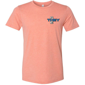 Pronoun Crossword They She Unisex Premium Tee - Heather Prism Sunset / XS