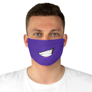 Purple Toothy Grin Fabric Face Mask - One size - Accessories