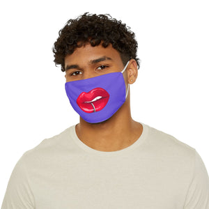 Purple Whuh?? Lips Snug-Fit Fabric Face Mask - 7.3’’ × 4.5’’ - Accessories