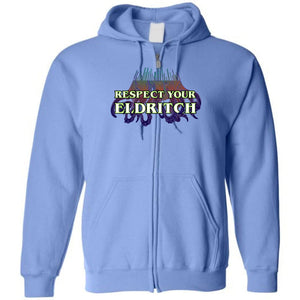 Respect Your Eldritch Unisex Zip Hoodie - Carolina Blue / S