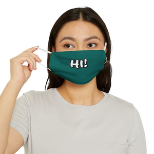 Teal Hi! Snug-Fit Fabric Face Mask - 7.3’’ × 4.5’’ - Accessories