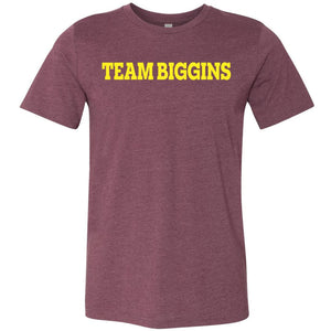 Team Biggins Unisex Premium Tee - Heather Maroon / XS