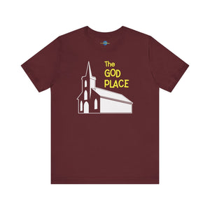 The God Place Unisex Premium Jersey Tee - Maroon / S - T-Shirt