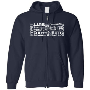 32 Butts Unisex Zip Hoodie - Navy / S