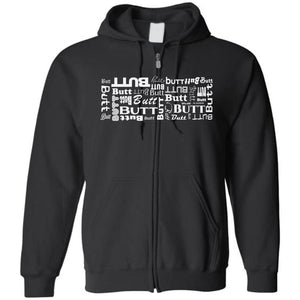 32 Butts Unisex Zip Hoodie - Black / S