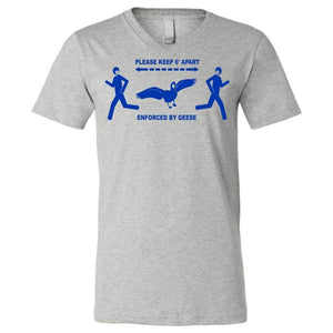 6 Feet of Geese Light Unisex Premium V-Neck Tee - Athletic Heather / S