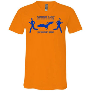 6 Feet of Geese Light Unisex Premium V-Neck Tee - Orange / S