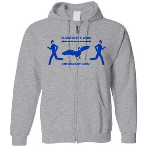 6 Feet of Geese Light Unisex Zip Hoodie - Sports Grey / S