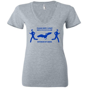 6 Feet of Geese Light Womens Premium Deep V-Neck Tee - Athletic Heather / S