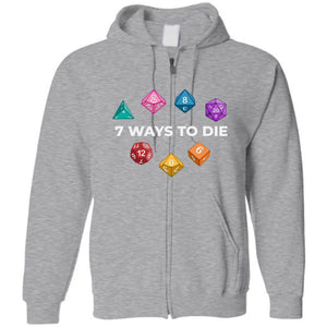 7 Ways To Die Dark Unisex Zip Hoodie - Sports Grey / S