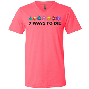 7 Ways To Die Light Unisex Premium V-Neck Tee - Neon Pink / S
