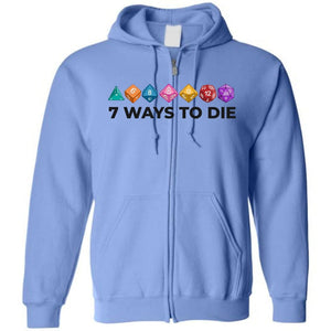 7 Ways To Die Light Unisex Zip Hoodie - Carolina Blue / S