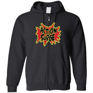 Action Surge Unisex Zip Hoodie - Black / S