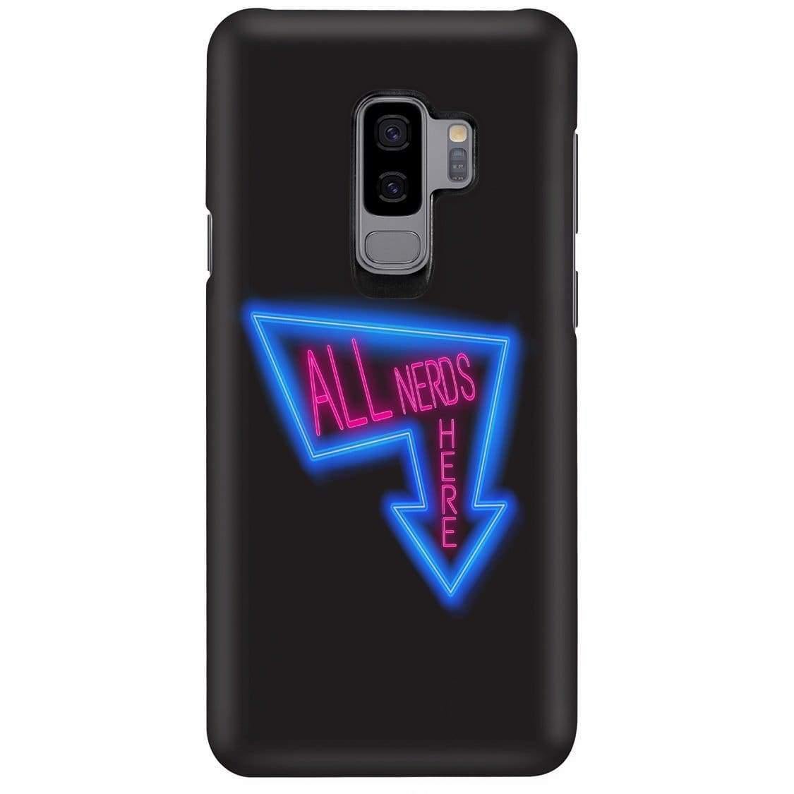All Nerds Here Neon Logo Phone Case - Snap * iPhone * Samsung * - Samsung Galaxy S9 Plus Case / Gloss / All Nerds Here