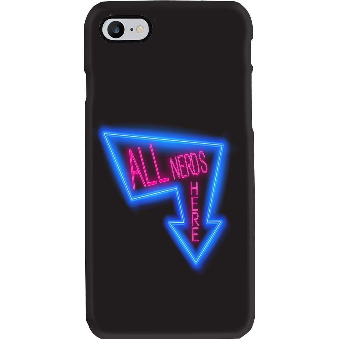 All Nerds Here Neon Logo Phone Case - Snap * iPhone * Samsung * - iPhone 7 Case / Gloss / All Nerds Here