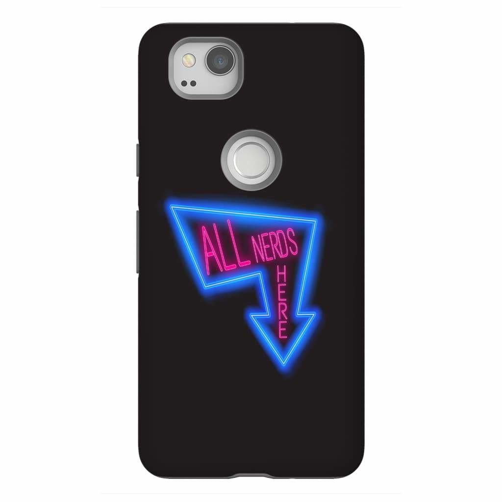All Nerds Here Neon Logo Phone Case - Tough - Google Pixel 2 - All Nerds Here