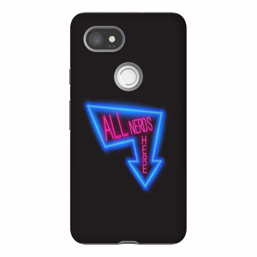 All Nerds Here Neon Logo Phone Case - Tough - Google Pixel 2 XL - All Nerds Here