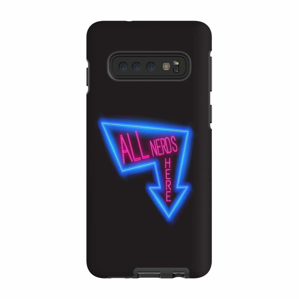 All Nerds Here Neon Logo Phone Case - Tough - Samsung Galaxy S10 - All Nerds Here