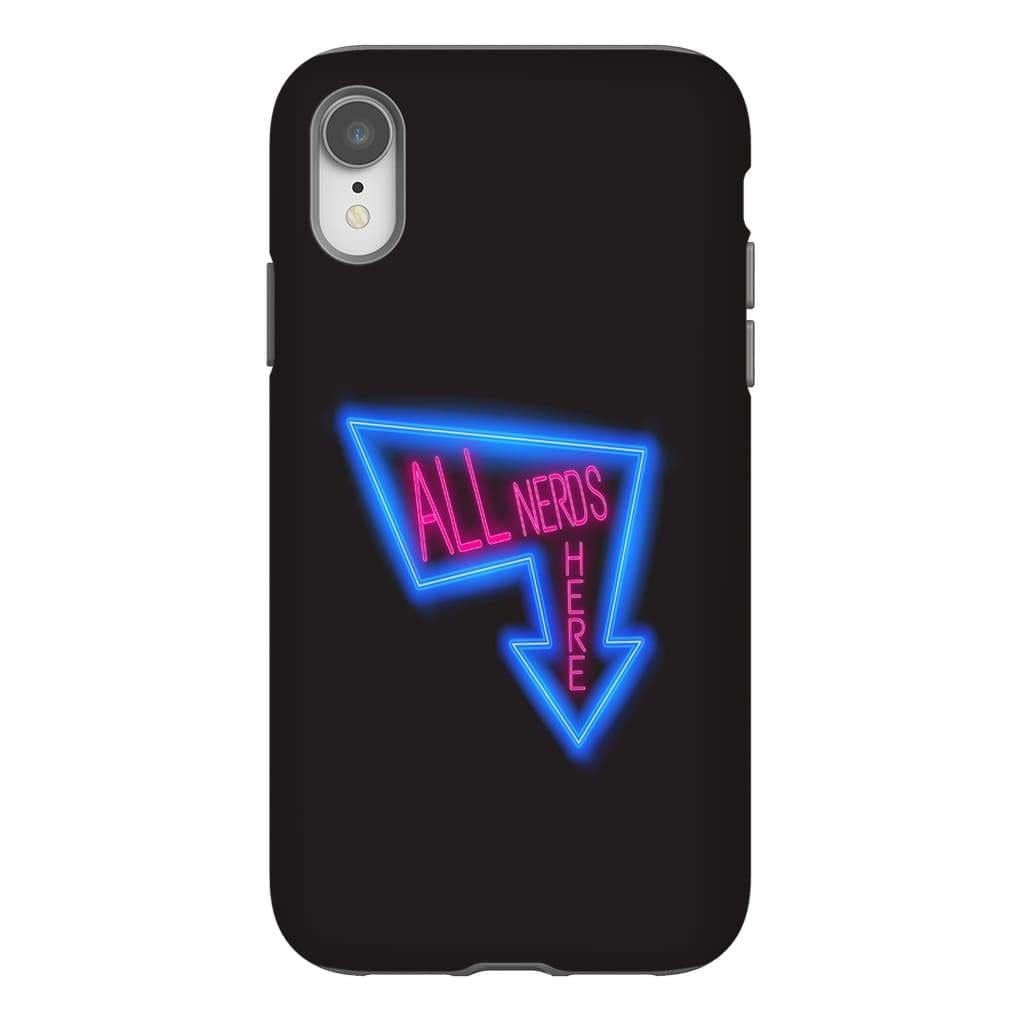 All Nerds Here Neon Logo Phone Case - Tough - iPhone XR - All Nerds Here