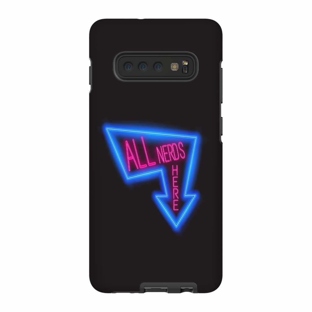 All Nerds Here Neon Logo Phone Case - Tough - Samsung Galaxy S10 Plus - All Nerds Here