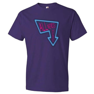 All Nerds Here Neon Logo TS Mens Premium Tee - Purple / S